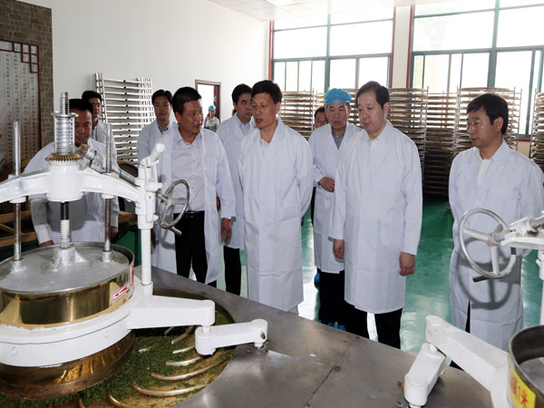 河南省省長謝伏瞻深入廣義茶葉機(jī)械化加工廠調(diào)研